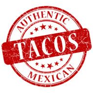 Tacos Red grunge stamp