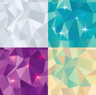 Seamless Polygonal Pattern Set Background