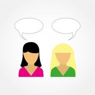 two girls talking to each other