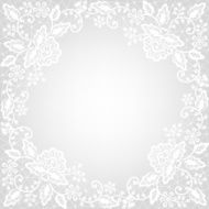 white lace on gray background
