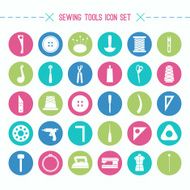 Sewing and hobby tools icons set N2