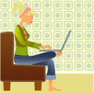Working on the sofa