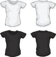 black and white female shirts template