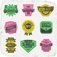 Assorted designs vector two colors vintage badges 4