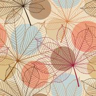 Seamless pattern with autumn leaves in a retro style N4