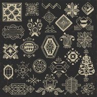 Floral hand drawn doodle colorful design elements on black 1 N2