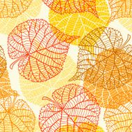 Seamless vector pattern with stylized autumn leaves N12