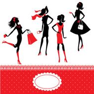 Silhouettes of fashionable girls N3