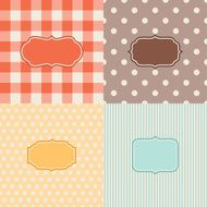 Set of four patterned backgrounds with frames