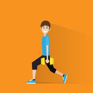 sport fitness man dumbbell exercise workout flat icon