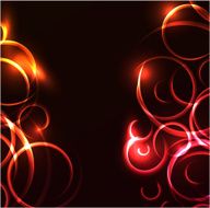 Vector designer background with glowing curves