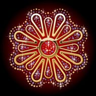 Flower in gold and diamonds