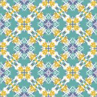 Seamless circle vintage flower pattern background N16