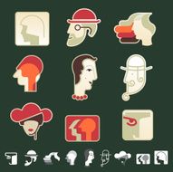 Heads silhouettes