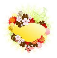 floral frame vector spring