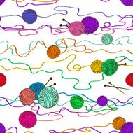 Seamless pattern with balls of yarn N3