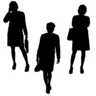 Vector silhouette of businesswoman N48