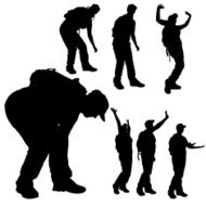Vector silhouette of woman N108