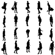 Vector silhouette of a woman N1078