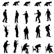 Vector silhouettes of people N103
