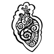 Decorative heart Ethnic pattern N8