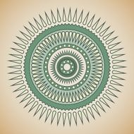Green and beige tribal circle design