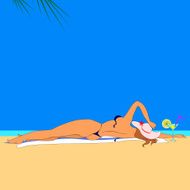 Girl on tropical beach