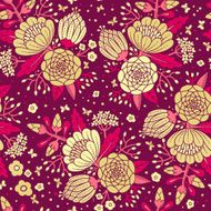 Seamless vintage pattern with decorative flowers N13
