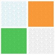 Seamless abstract fish scale pattern set