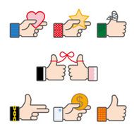 social media like icon sticker with personalities