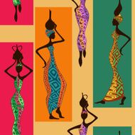 Seamless pattern of African women N6