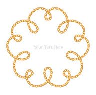 Flower curled golden chain background Loops and curves