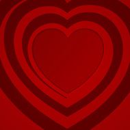 Red spiral heart - vector illustration N2