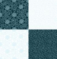 Seamless pattern set with decorative flowers and lace textures