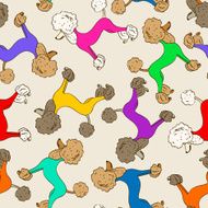 Seamless pattern of poodle dogs N5