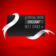 Special offer Blank card with ribbons Vector illustration Sale Tag