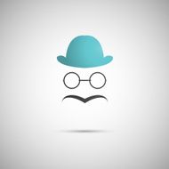vector hat mustache and glasses