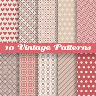 Vintage different vector seamless patterns (tiling) N7