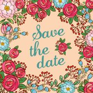 Invitation or wedding card with floral background