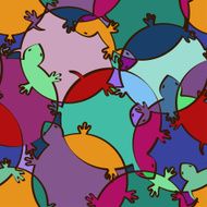 Seamless pattern of colorful turtles