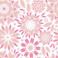 Pink abstract flowers seamless pattern background