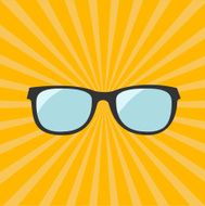 Glasses Yellow sunburst background