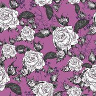 Seamless background with roses and butterflies N2