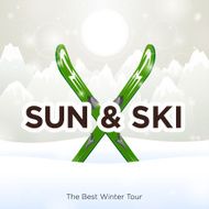 Sun &amp; Ski and snow background