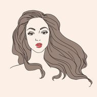 beautiful woman hand drawn vector illustration N2