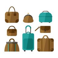 Set of handbags isolated on white background