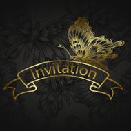 Vintage background with golden design elements
