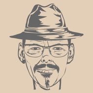 Young man in hat and glasses