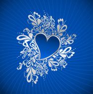 Blue Heart To The St Valentine Vector