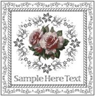 Greeting card Roses Beautiful frame with a flower ornament N17